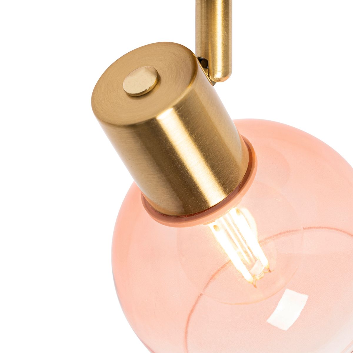 Art Deco spot goud met roze glas - Vidro