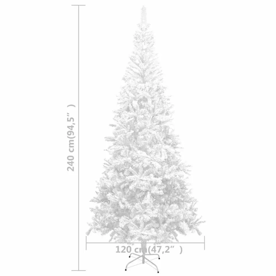 vidaXL Kunstkerstboom met verlichting en kerstballen L 240 cm wit
