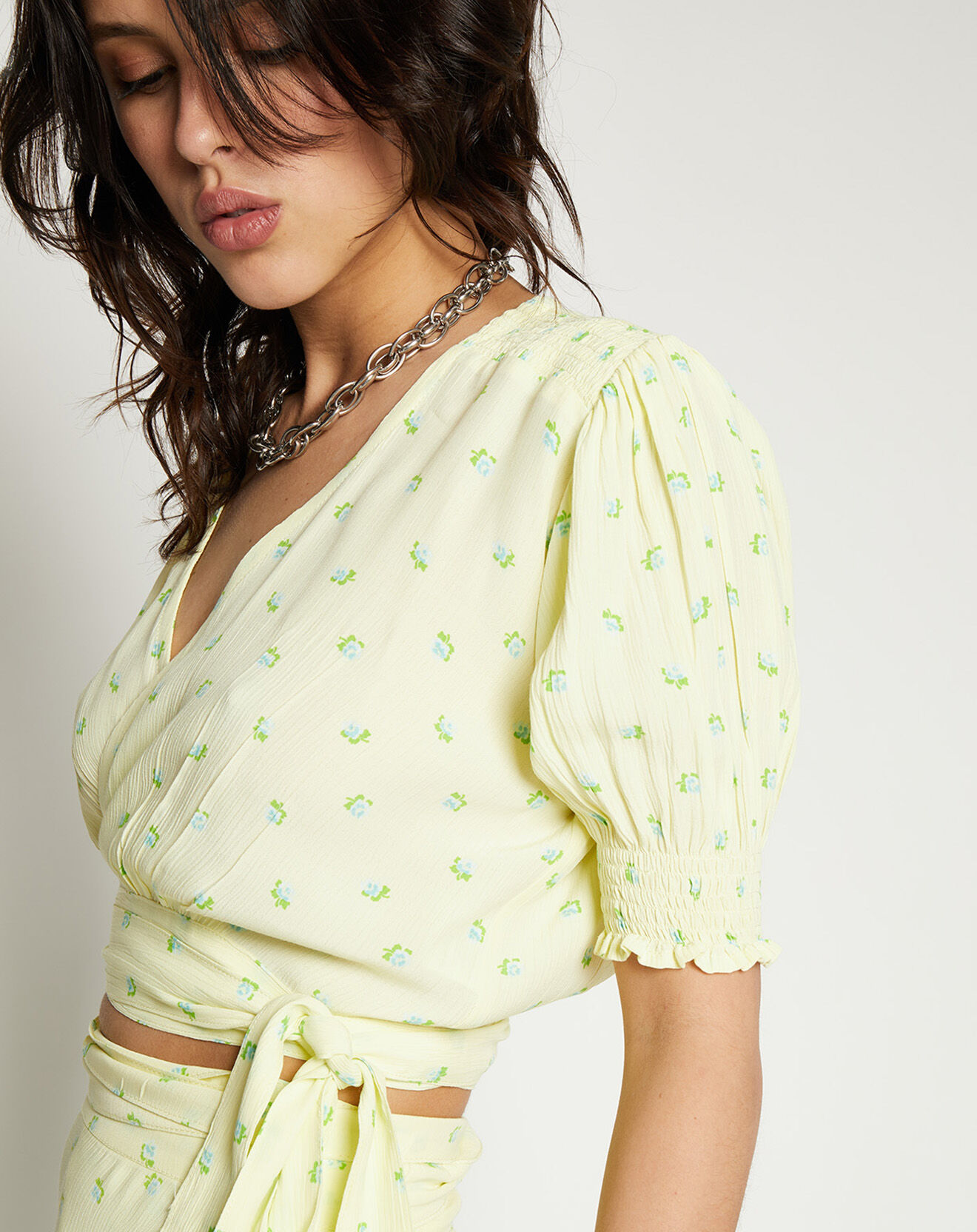 Faithfull the Brand Top La Colle imprimé fleurs jaune