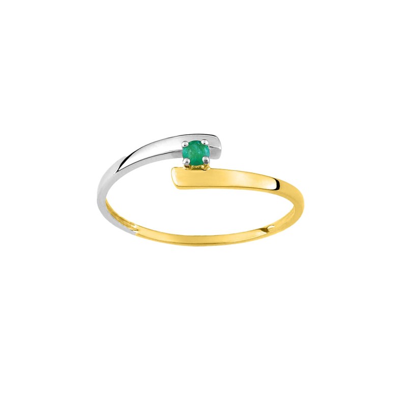Bague femme - émeraude - Or 9 Carats