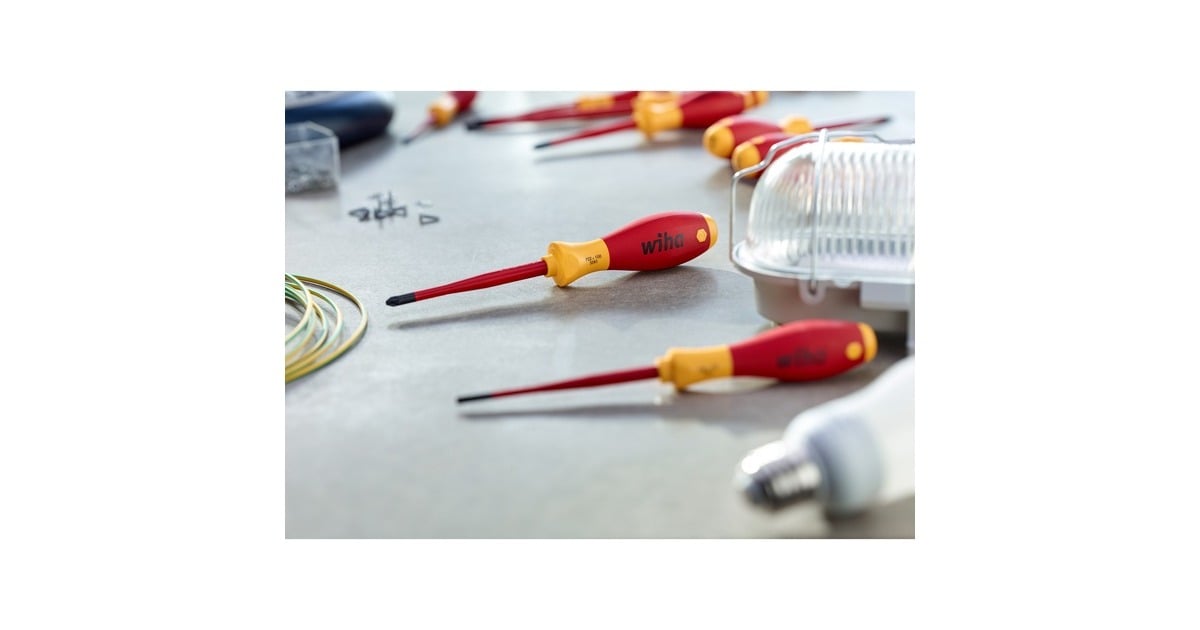 WihaSchroevendraaierset SoftFinish electric slimFix  (Rood/geel, 12-delig)