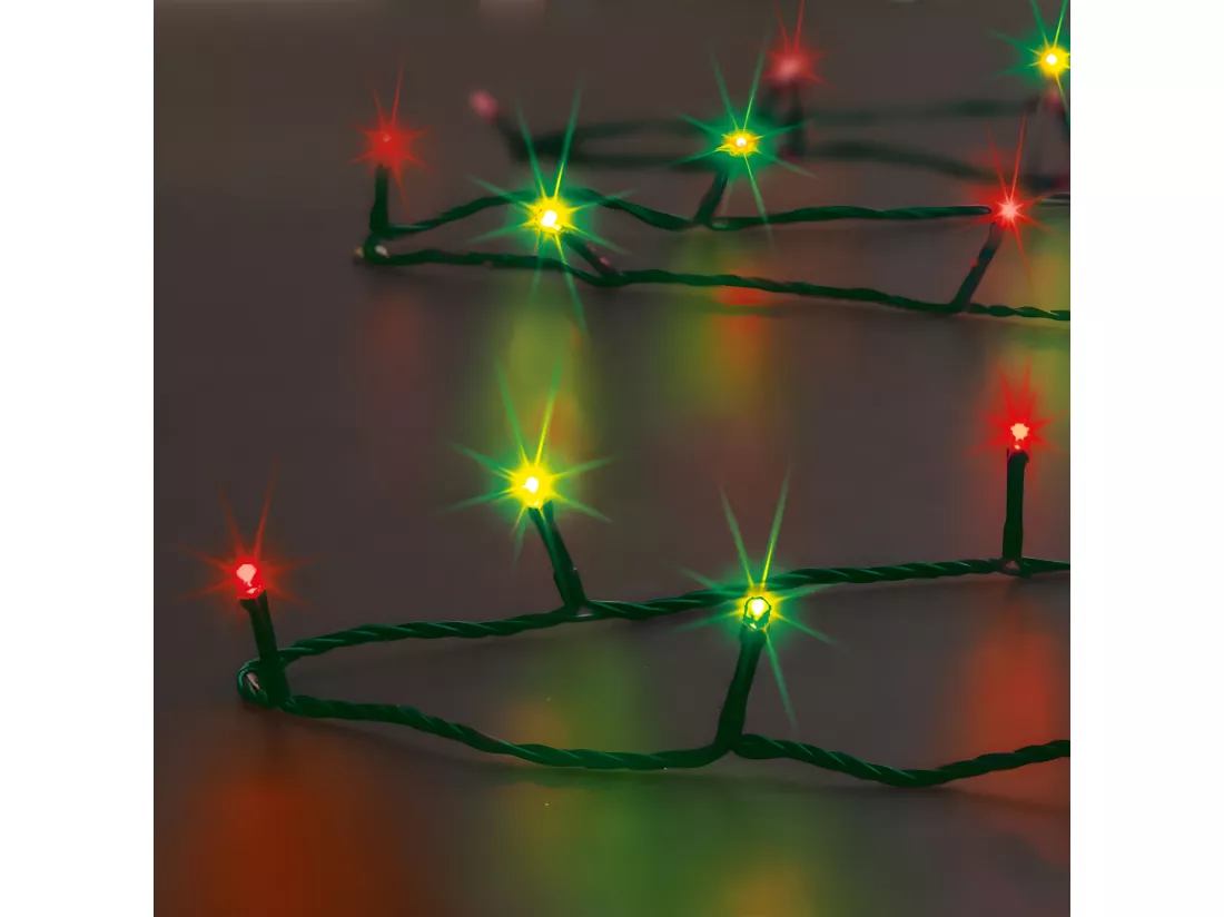 Guirlande Lumineuse Extérieur 20 mètres 200 LED Rouge et Vert et 8 jeux de lumière
