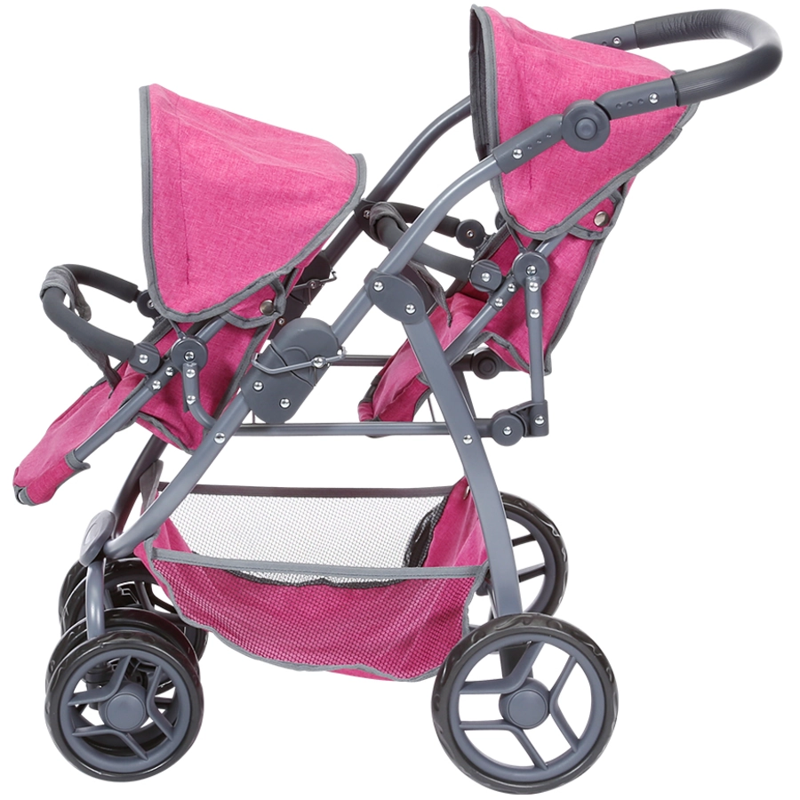 knorr toys® Zwillingspuppenwagen Milo - berry rosa