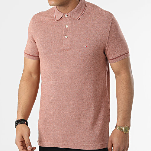 Polo Manches Courtes Mouline Tipped 5680 Orange Chiné