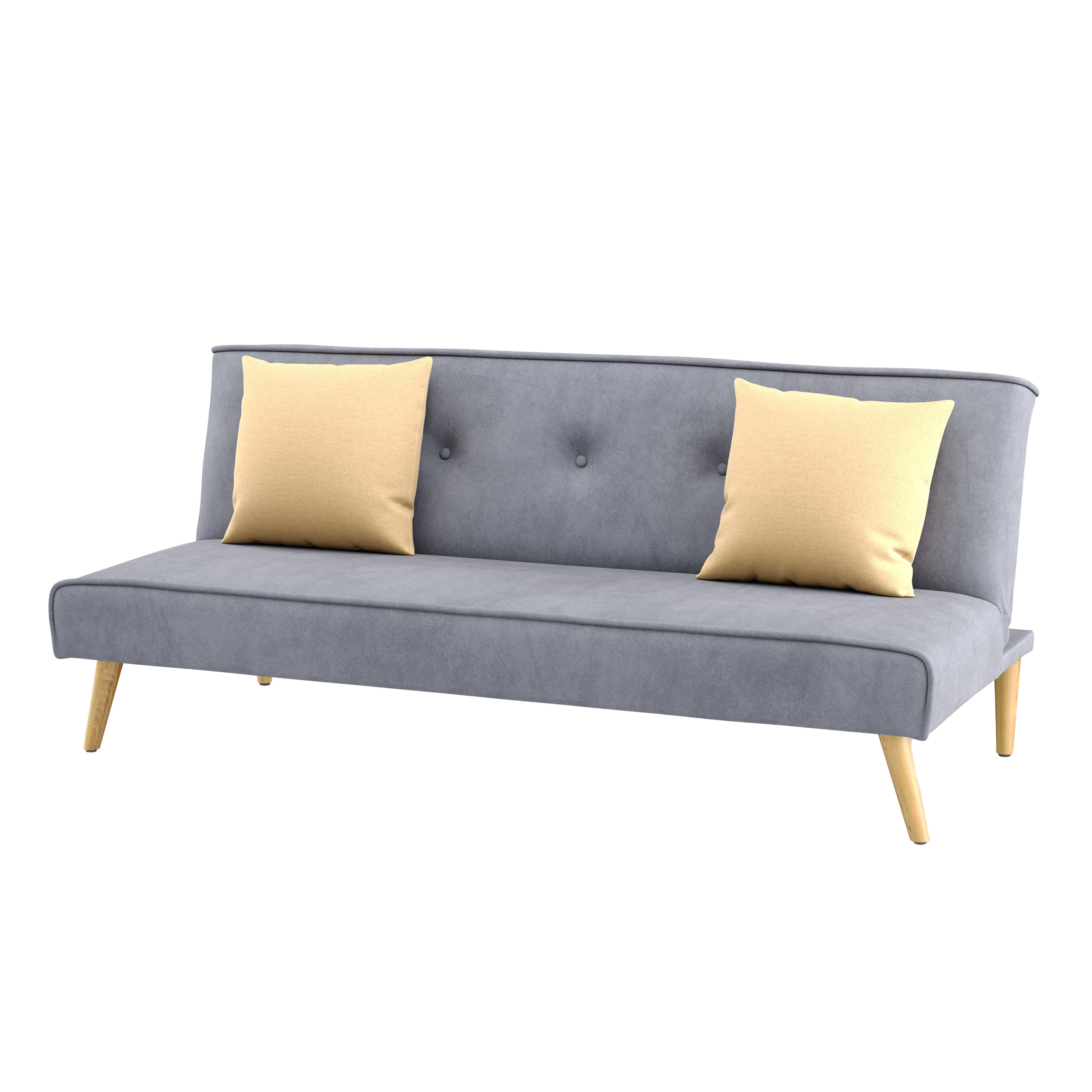 Schlafsofa Samt LEA grau