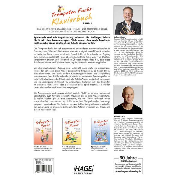 Hage Musikverlag Trompeten Fuchs Klavierbuch