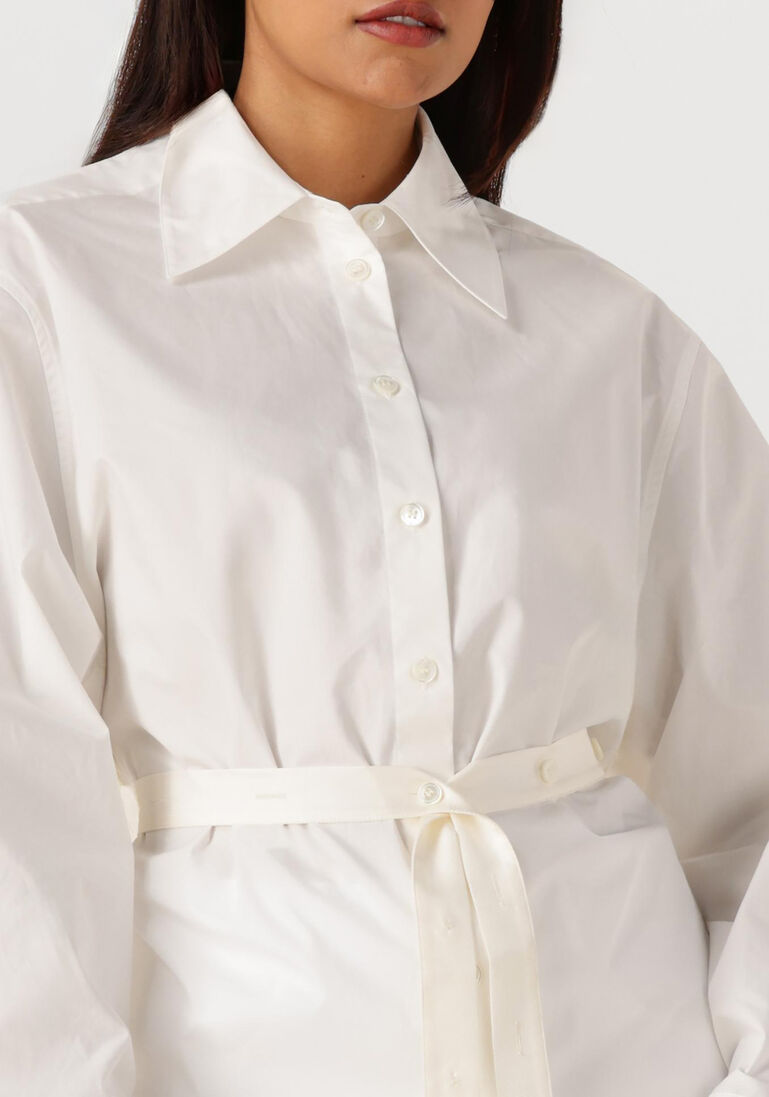 witte rohe blouses poplin silk combined gilet shirt