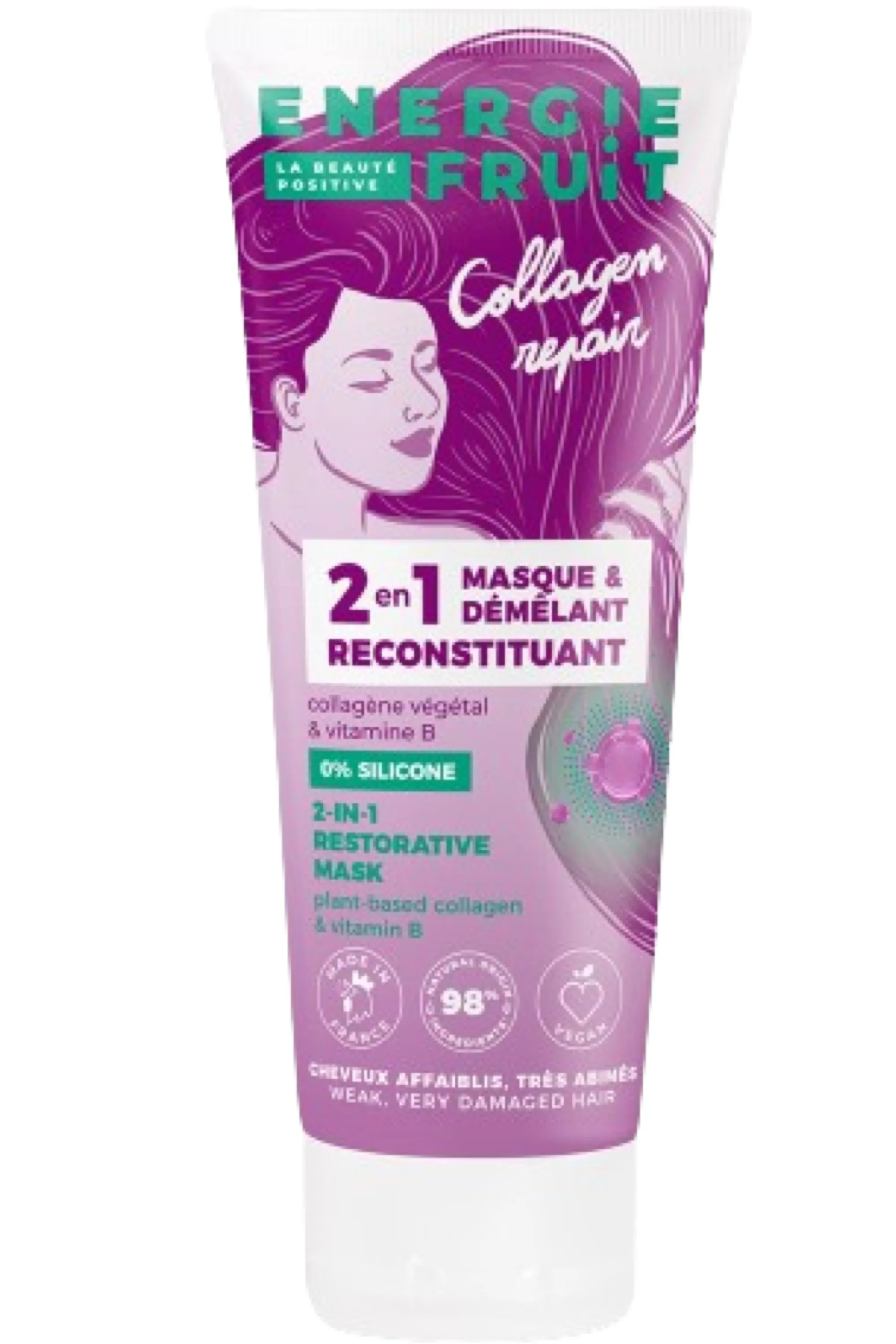 Energie Fruit Masque 2 en 1 pour cheveux très abimés au collagène et vitamine B