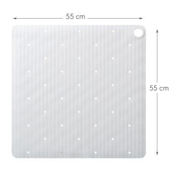 Sealskin antislip douchemat Ribb 55x55 cm wit (inclusief zwarte haak)
