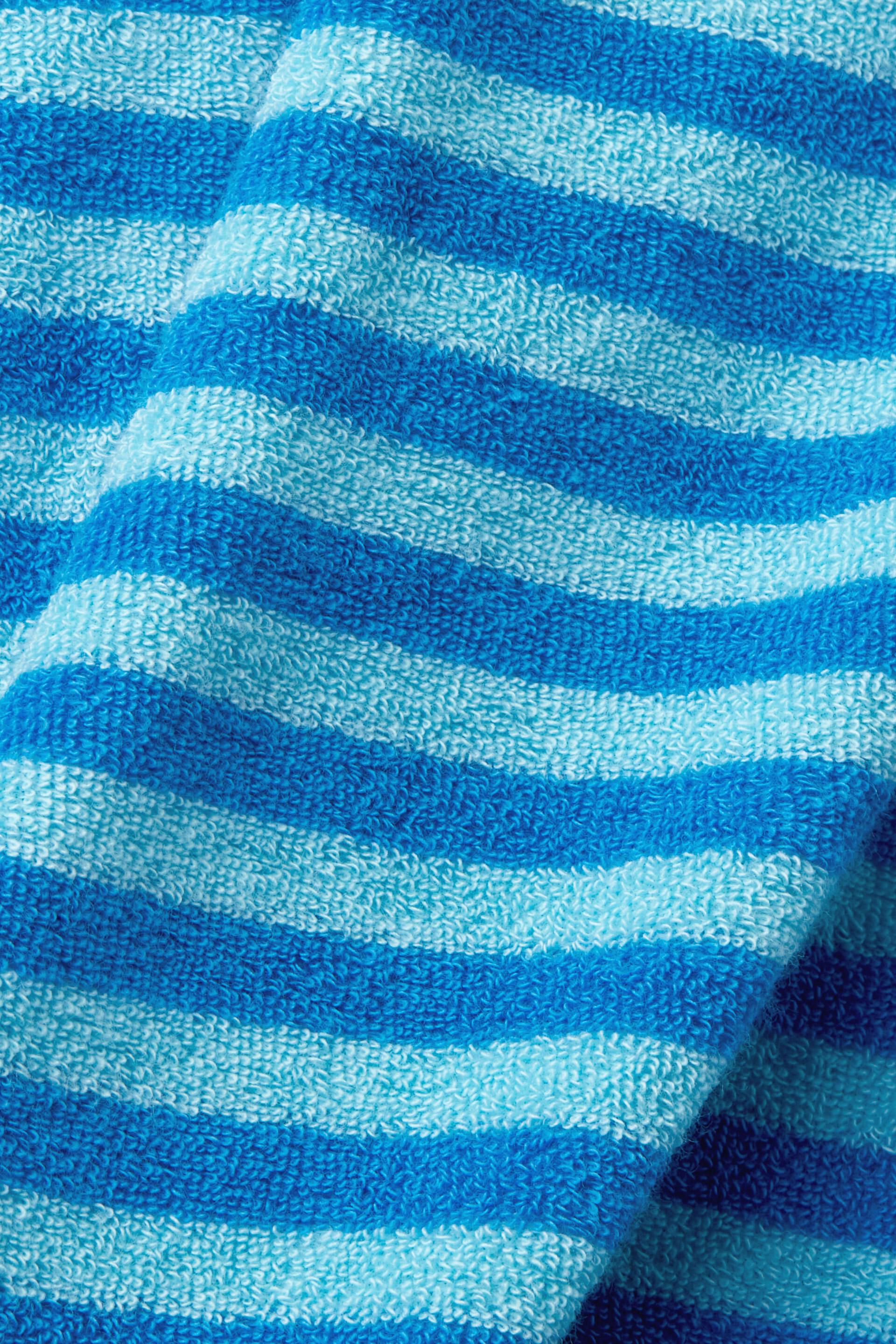 Peignoir à capuche rayé en tissu éponge