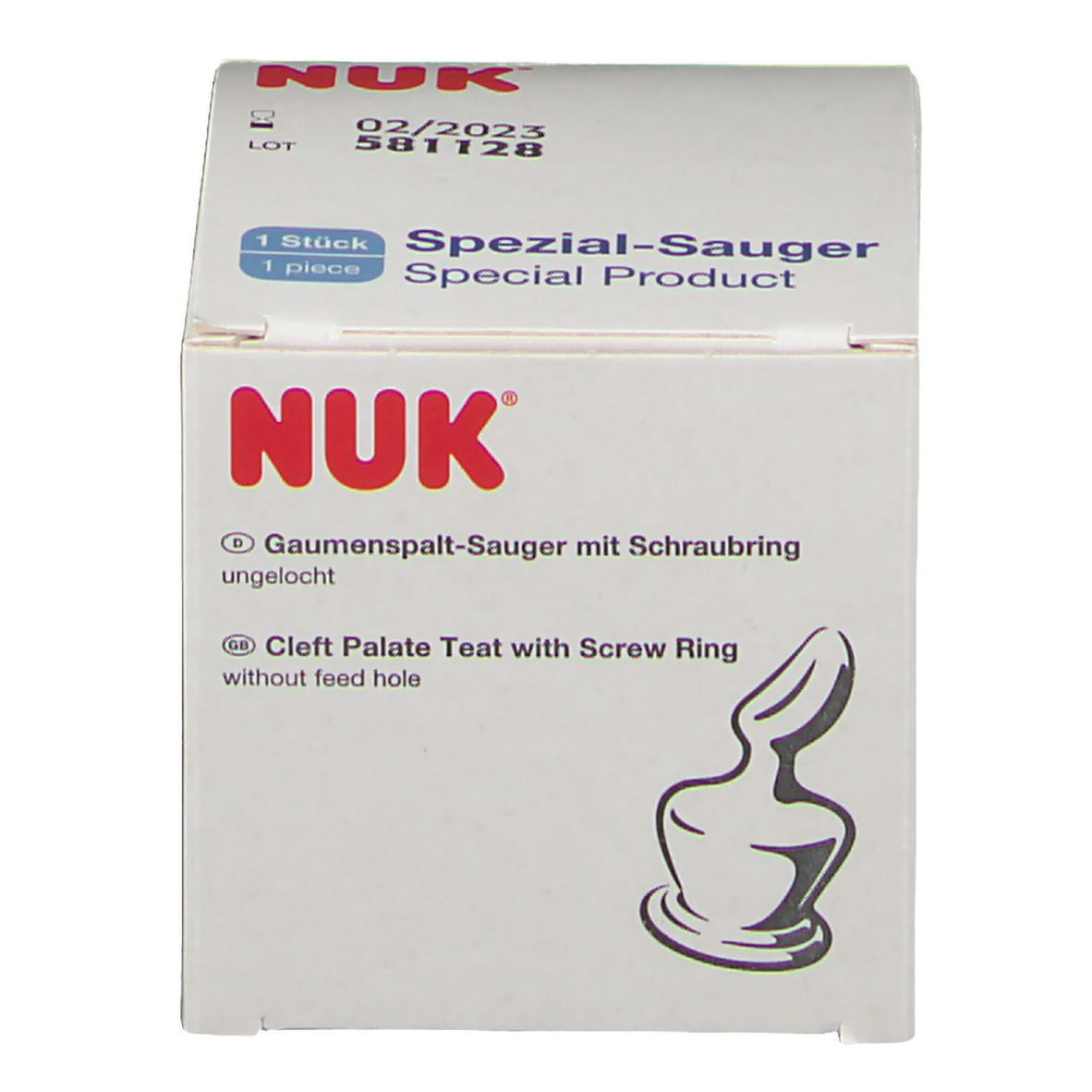 NUK Gaumenspaltensauger aus Latex ungelocht