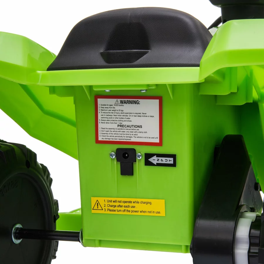 HOMCOM Elektroquad 6V Akku Elektroauto LED Frontlicht grün
