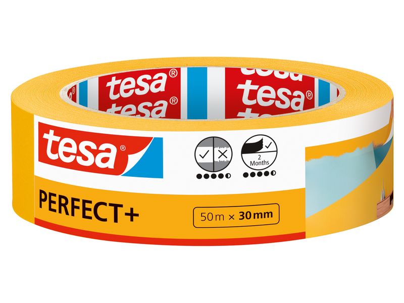 tesa Malerband Perfect  50 m x 30 mm Ideale Abdecklösung für Malerarbeiten im Innenbereich