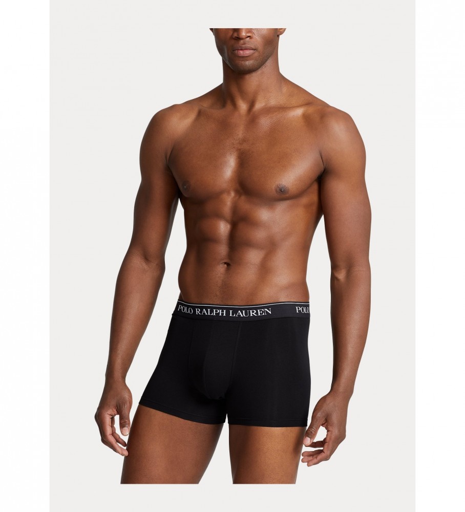 Cuecas boxer Ralph Lauren RL pretas, pacote com 5 unidades.