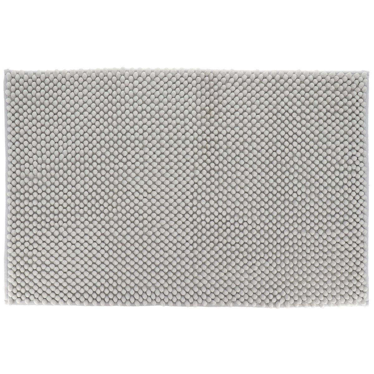 TAPIS MICROFIBRE BOULES 50X80CM GRIS CLAIR