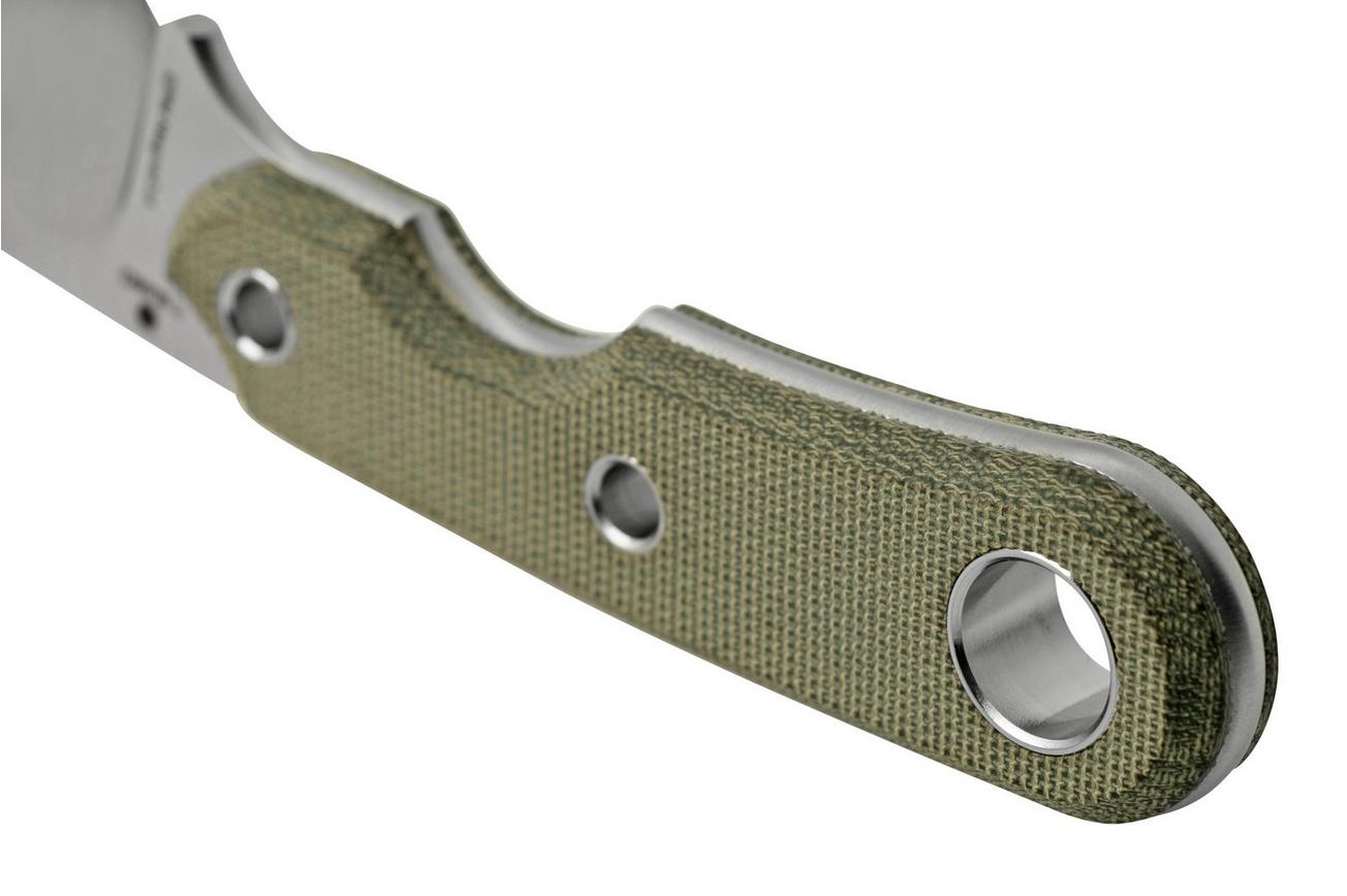 Viper Basic 1 VT4026CG MagnaCut Drop Point Satin, Green Canvas Micarta, vaststaand mes