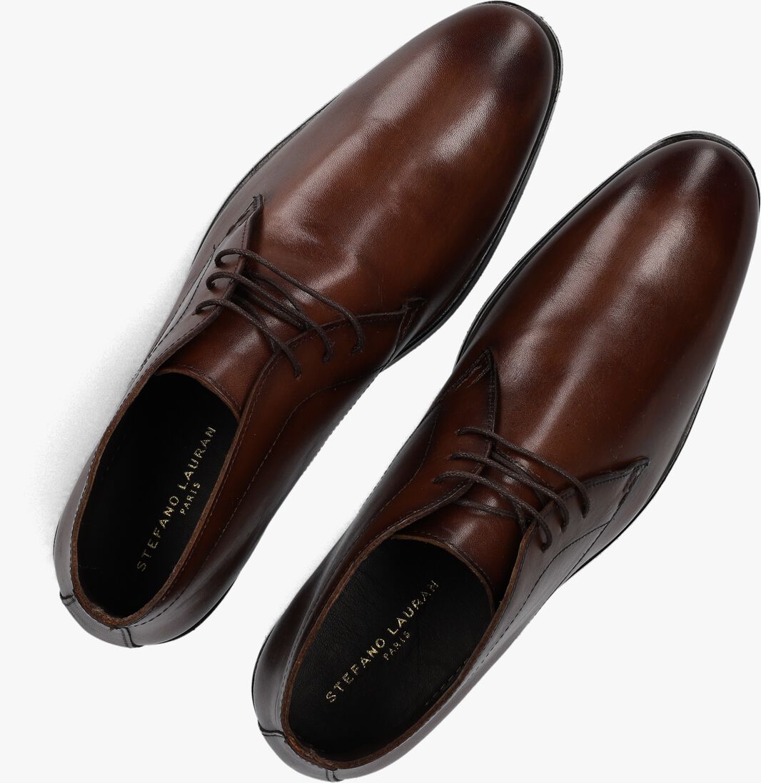 cognac stefano lauran veterschoenen 92301