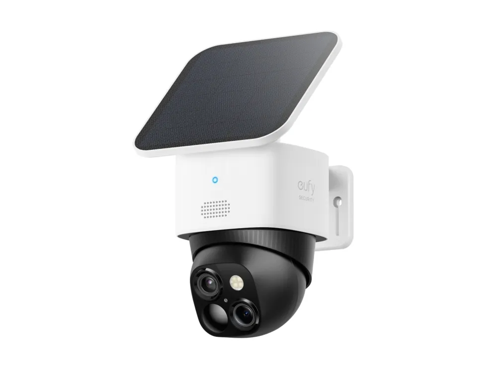 Eufy SoloCam S340 - Netværksovervågningskamera - panonering / hældningsvinkel - kanontårn - vejrbestandig - farve (Dag/nat) - 3K - audio - trådløs - WiFi - med Solar Panel