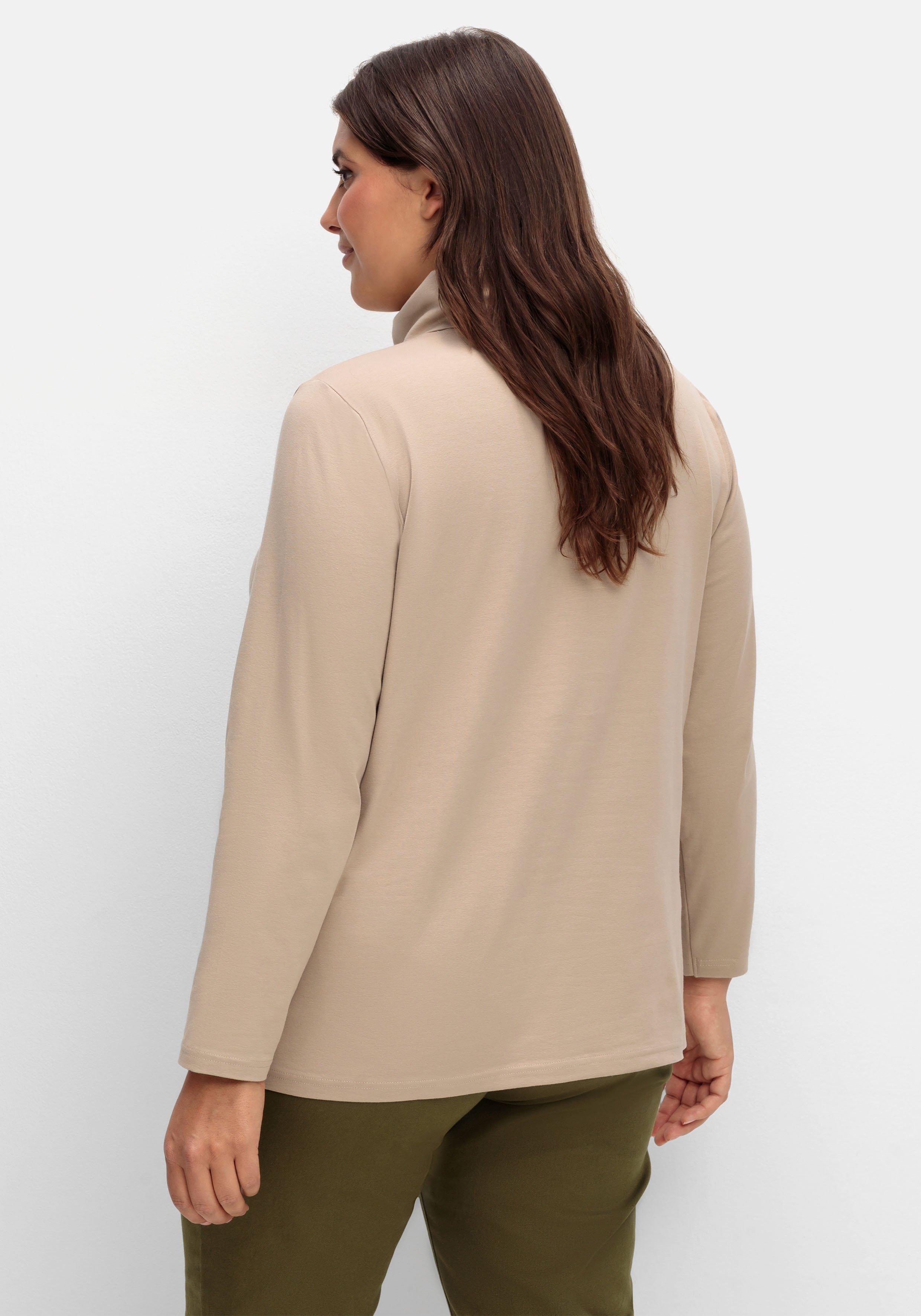 Langarmshirt mit Rollkragen, aus elastischem Jersey