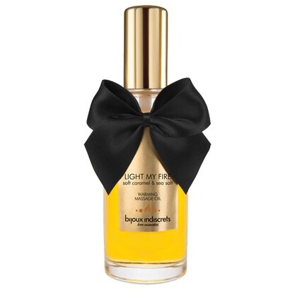 Huile de massage embrassable chauffante - Caramel doux et sel - 100 ml