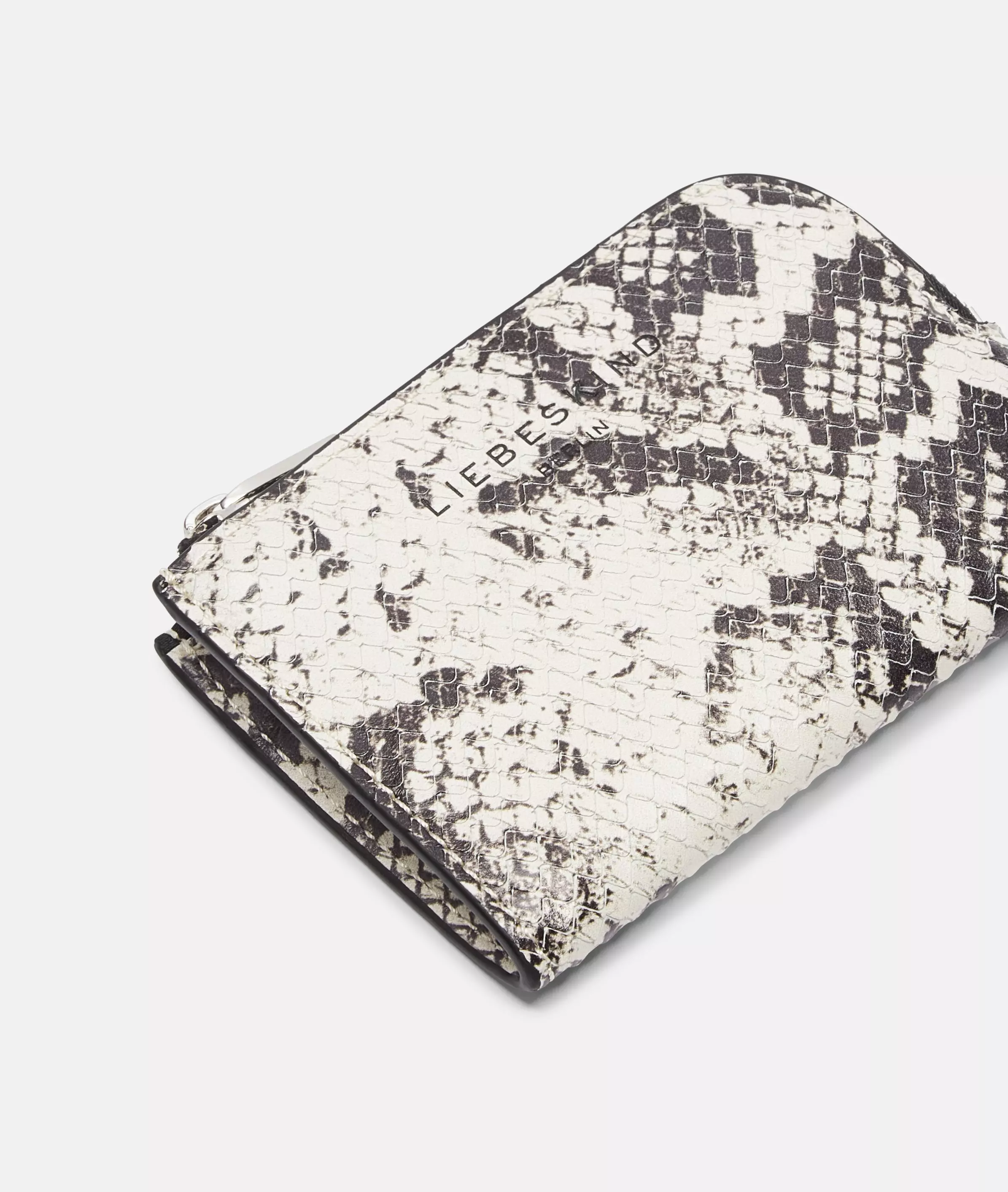 Wallet Mini leather wallet in snake look
