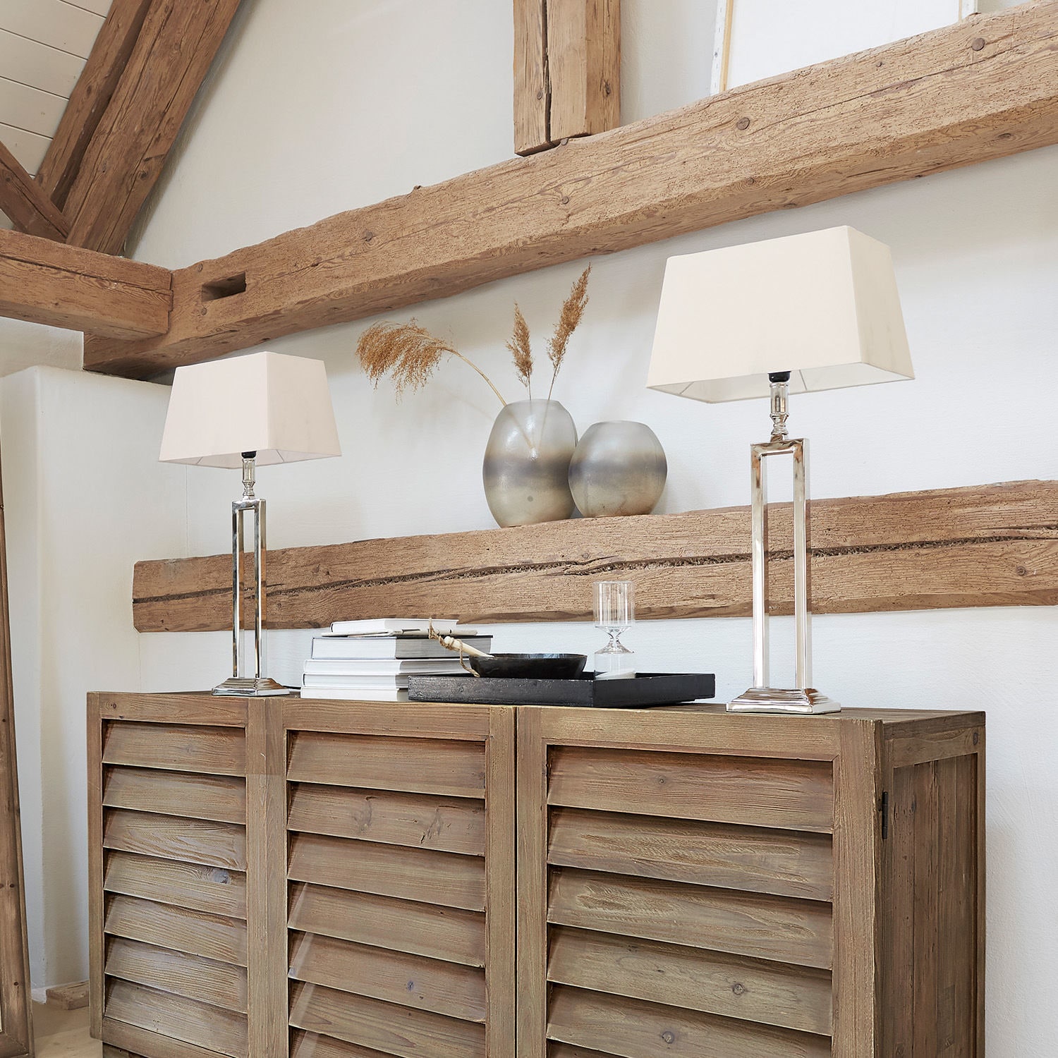 Tischlampe Kinshaa creme/silber