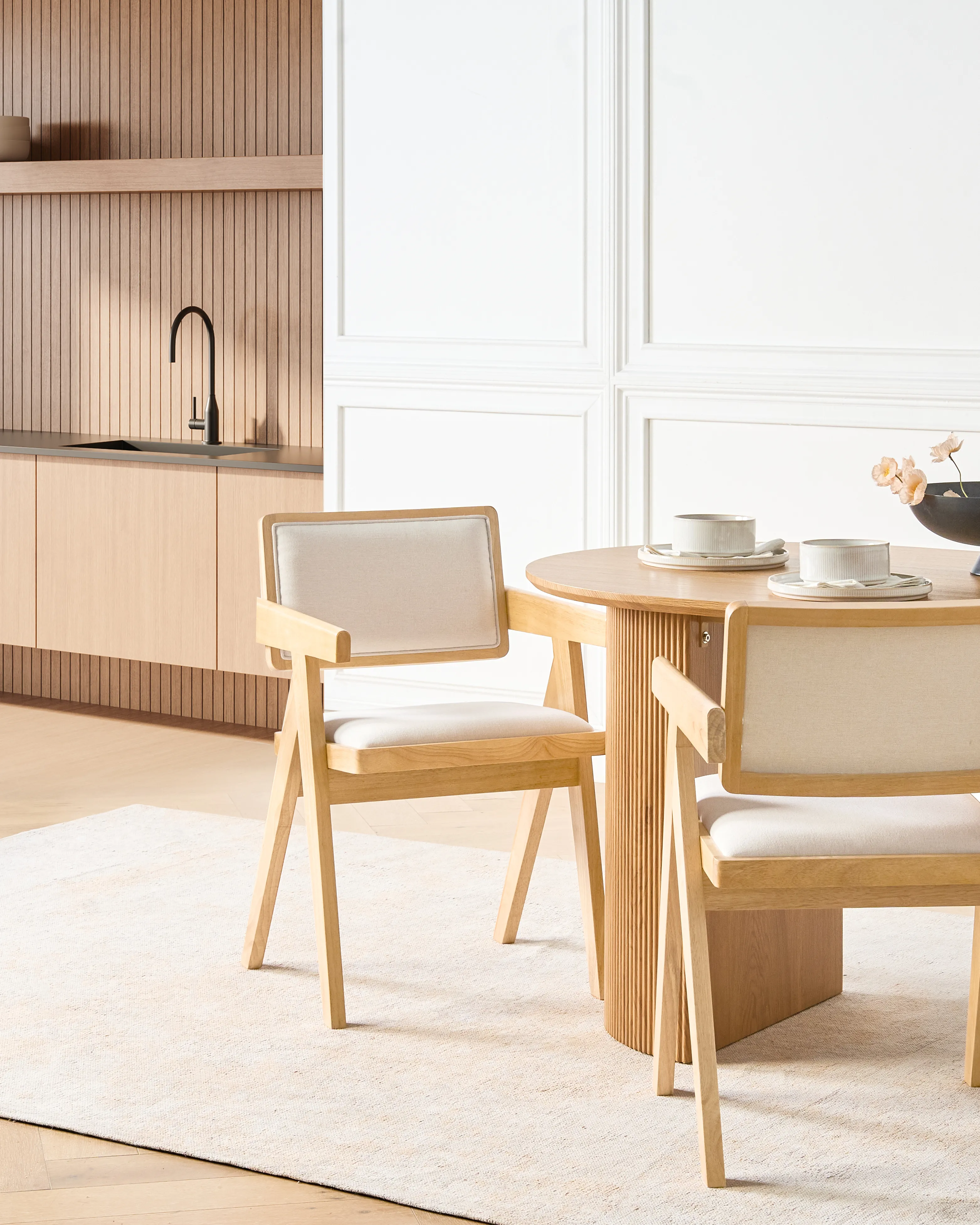 Set van 2 eetkamerstoelen CARMODY Hout Lichtbruin