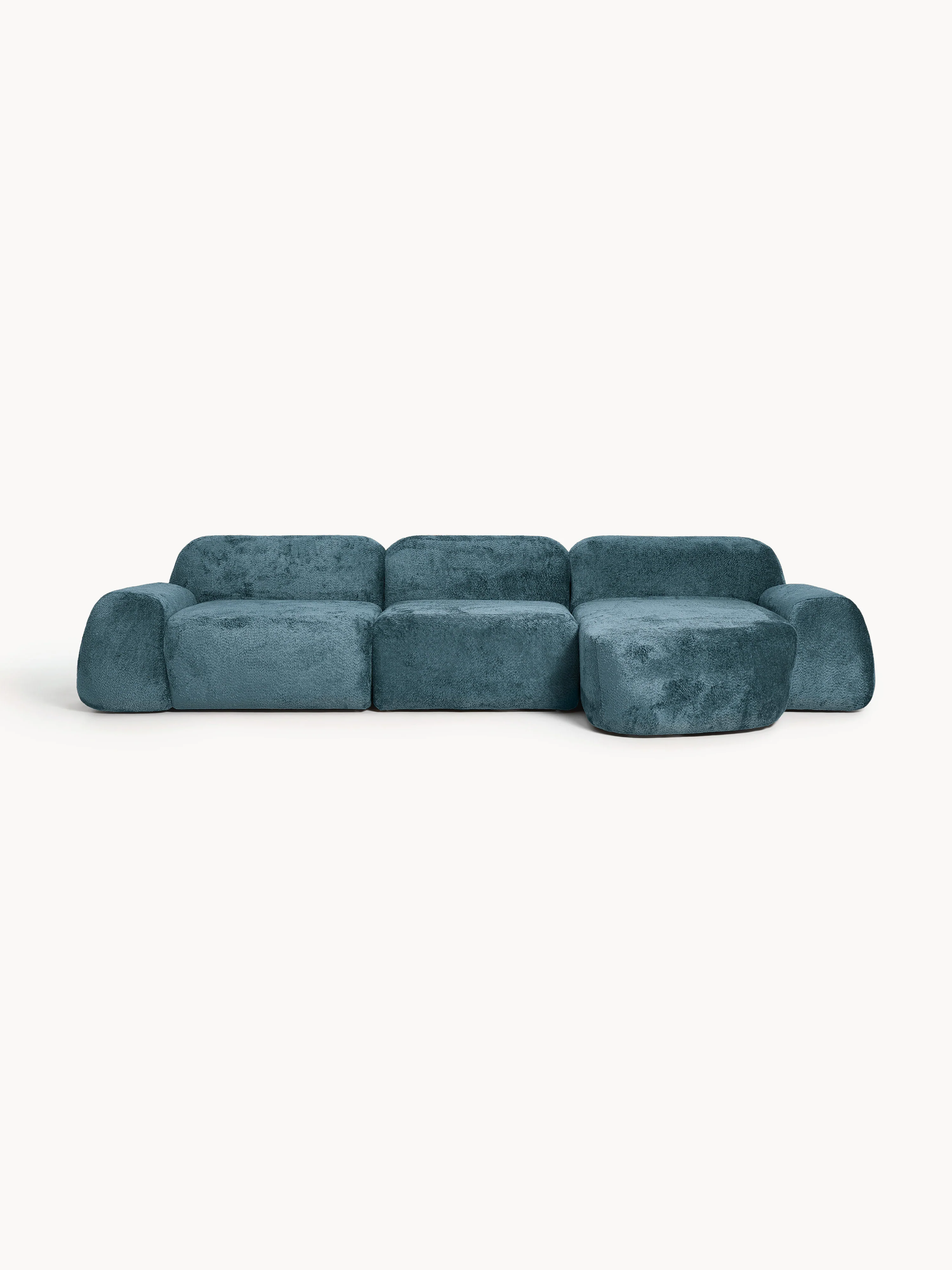 Modulaire teddy-bouclé hoekbank Wolke (4-zits)