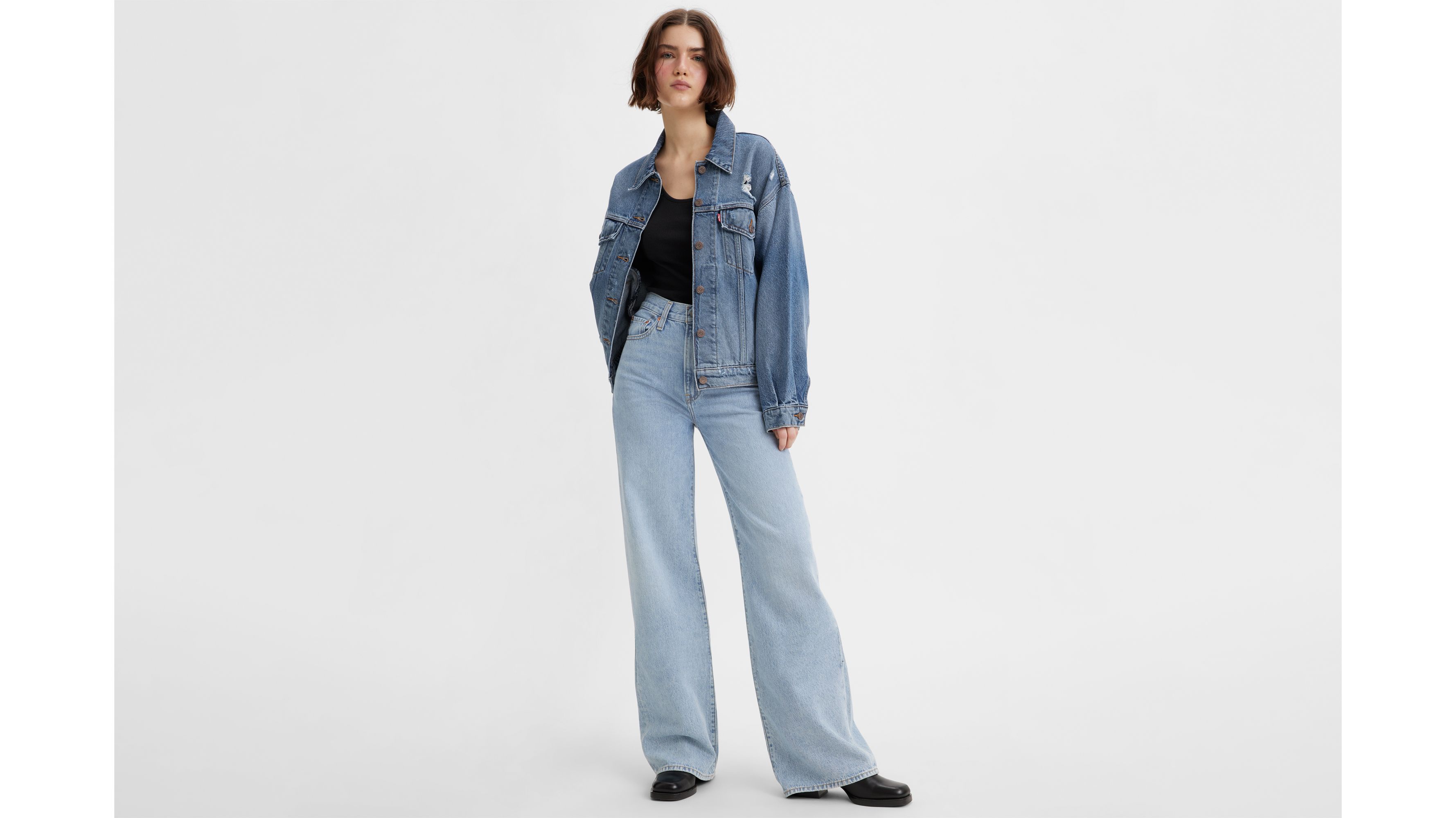 Jean Ribcage Wide Leg - Far And Wide - Bleu