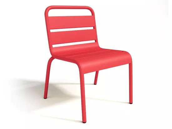 Lot de 2 chaises de jardin empilables pour enfants en métal rouge - POPAYAN de MYLIA