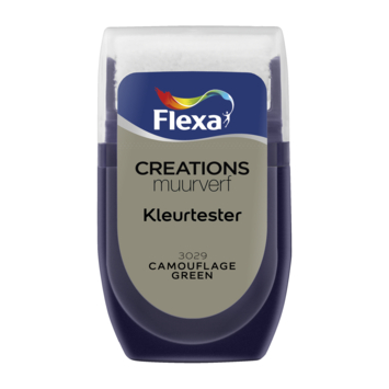 Flexa Creations muurverf kleurtester mat camouflage green 30 ml