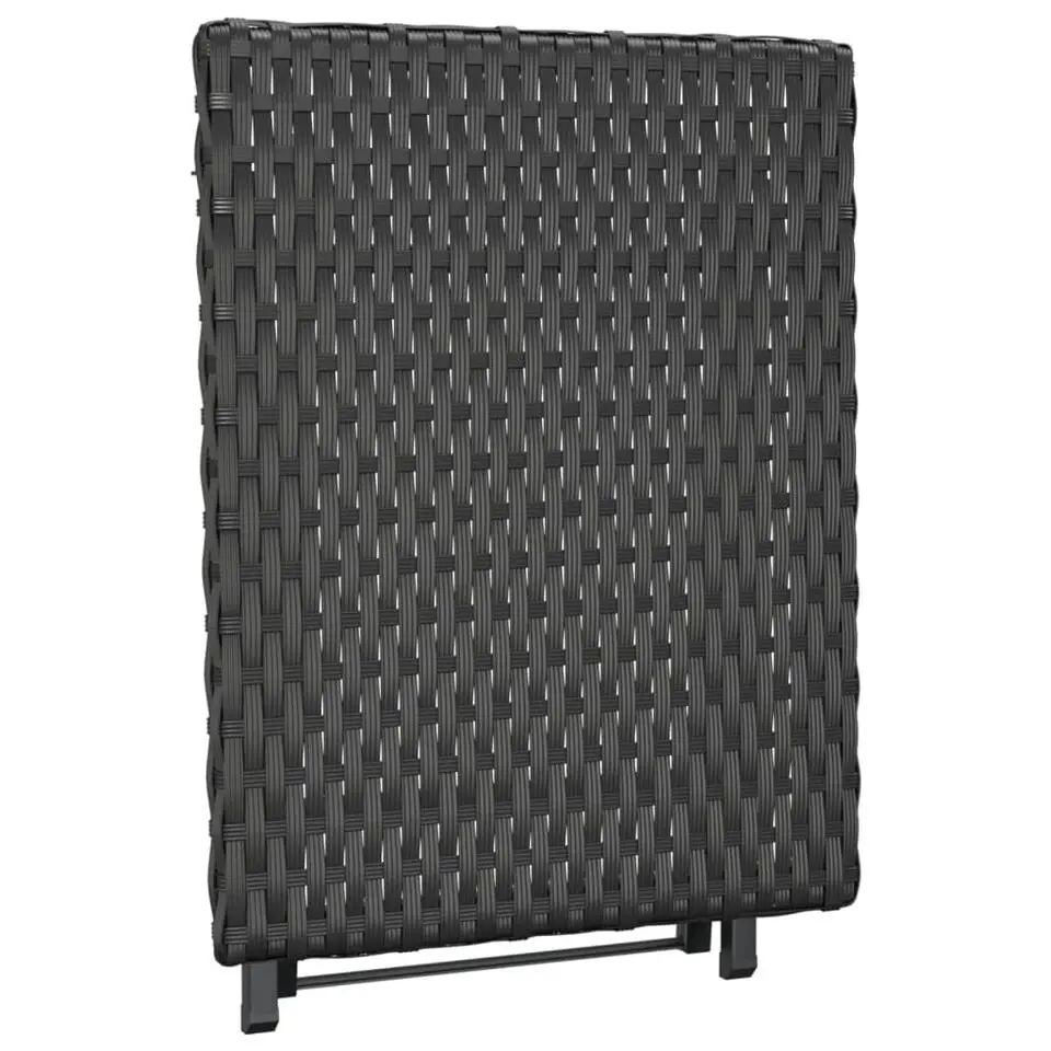 vidaXL - Tafel inklapbaar - Zwart - Poly rattan - 45x35x32 cm