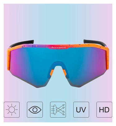 Lunettes de cyclisme polarisées Rockbros SP297 - violettes