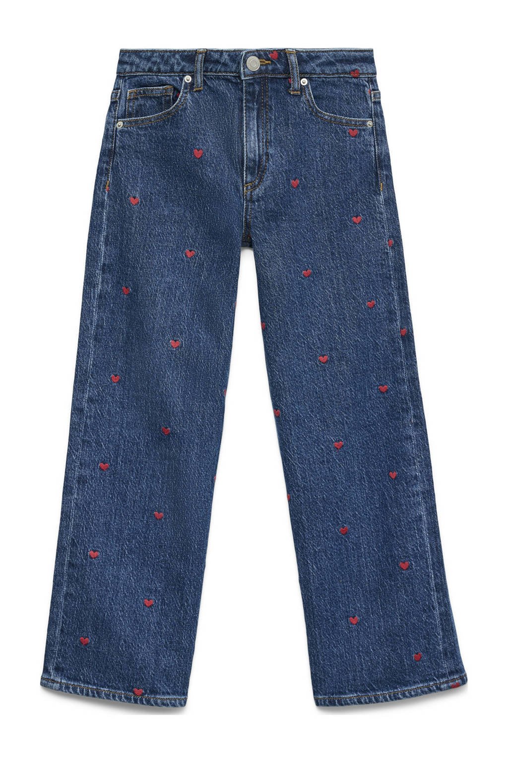 VERO MODA GIRL high waist wide leg jeans medium blue denim