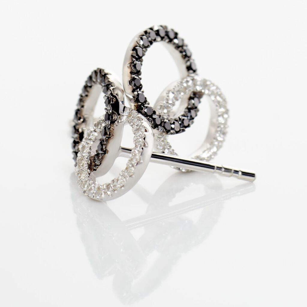 Boucles D'oreilles Puces Bella Or Blanc Diamant
