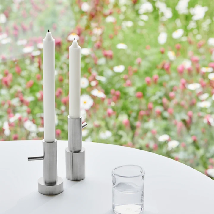 Fritz Hansen - Kerzenständer, H 13 cm / Ø 4 cm, Edelstahl