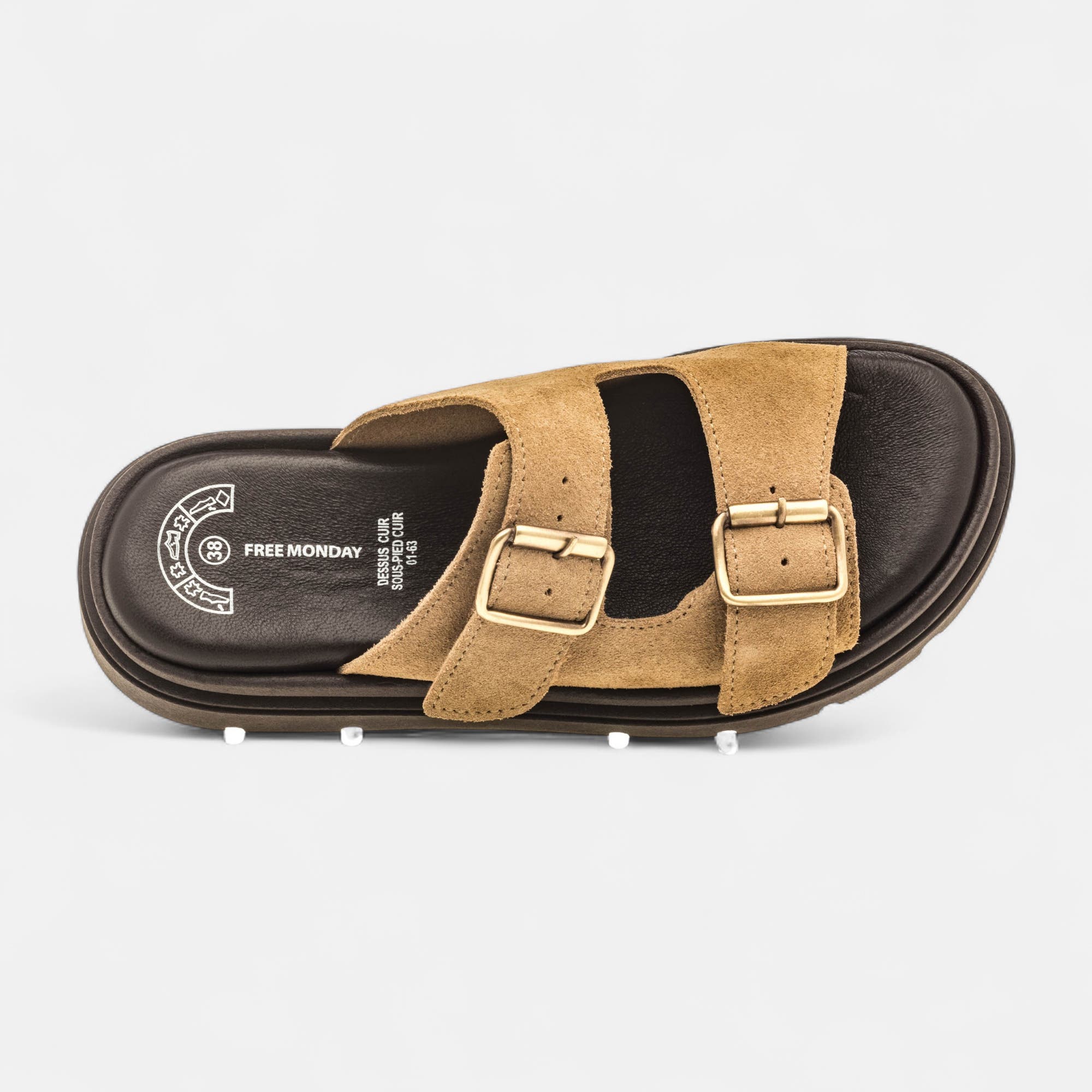 Mules Femme en cuir beige