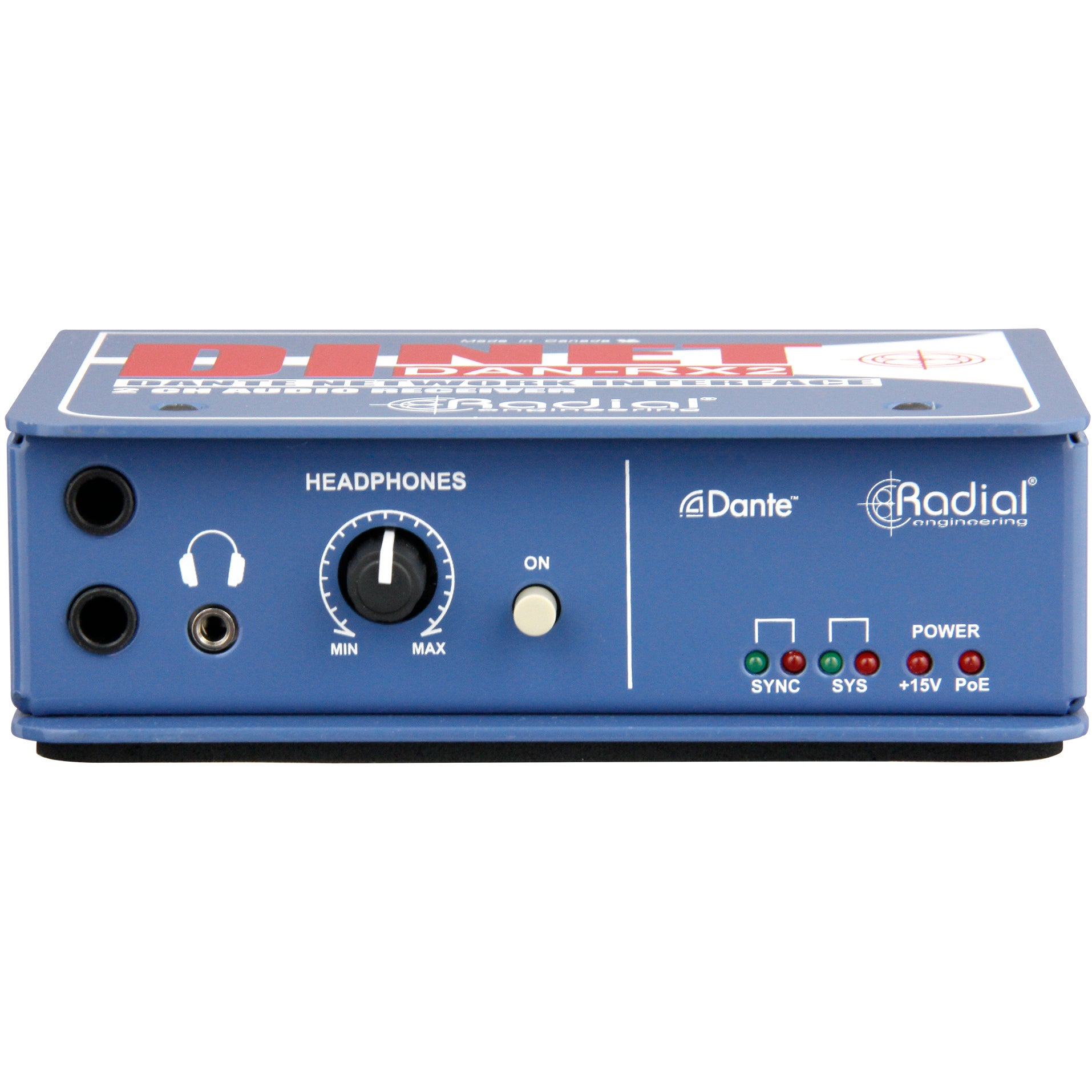 Radial DiNET DAN-RX2 2-kanaals Dante netwerkontvanger