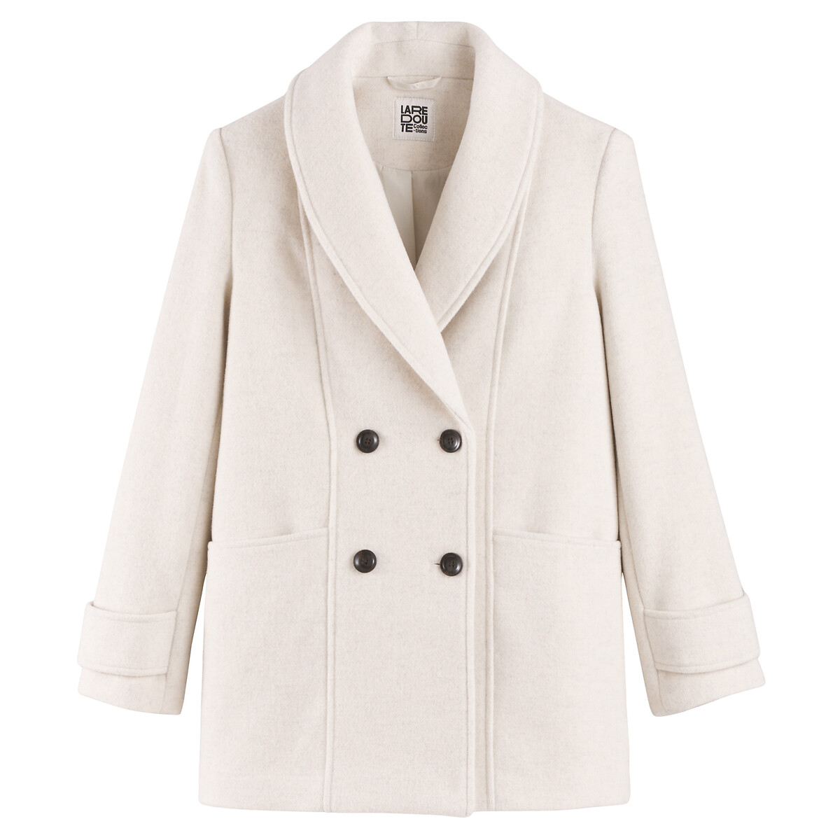 COLEÇÕES LA REDOUTE<br>Casaco midi estilo cabana com fecho de botão, perfeito para o inverno