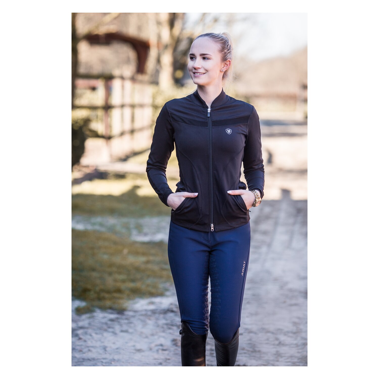 ARIAT Gesäßeinsatz-Reithose Tri Factor Frost - navy