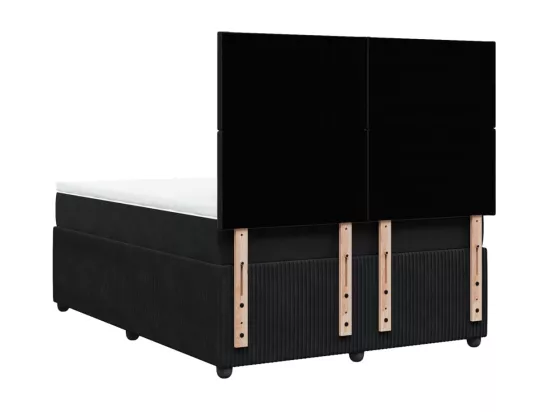 Sommier à lattes de lit avec matelas Noir 140x190 cm Velours