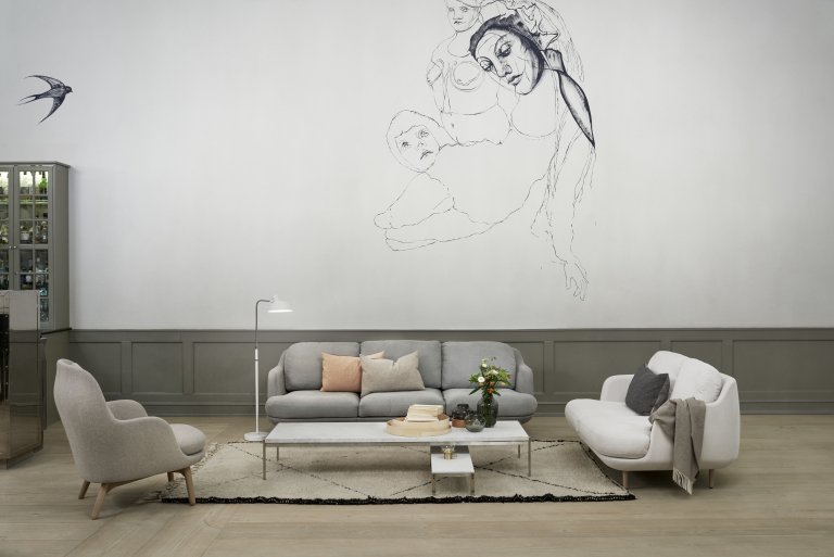 Fritz Hansen Lune bank 3-zits Gingersnap