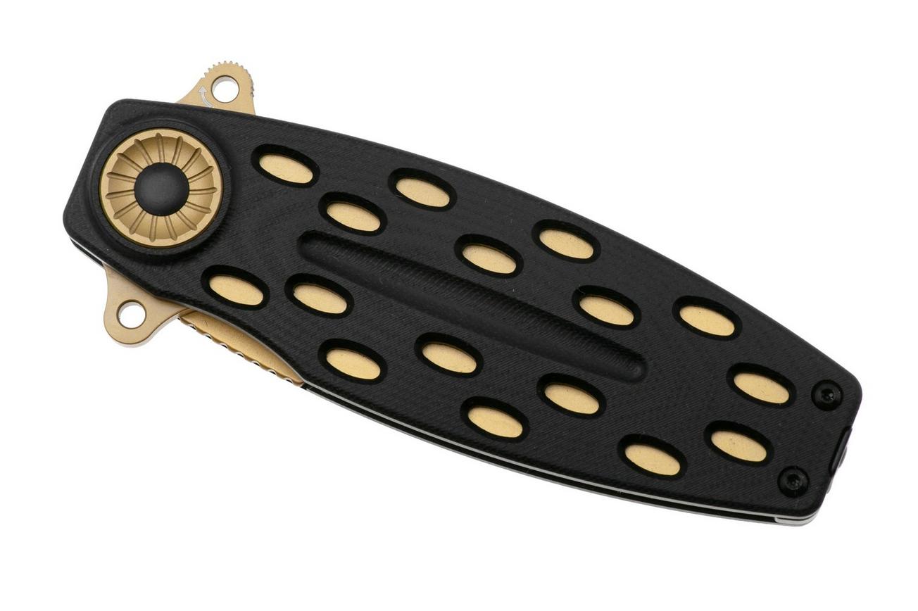 QSP Knife Beetle 162-C, Bronze 14C28N, Black G10, zakmes