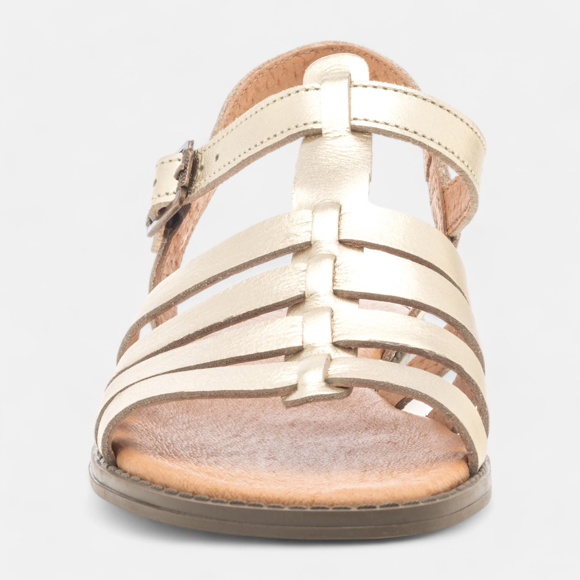 Nu-pieds Femme en cuir or