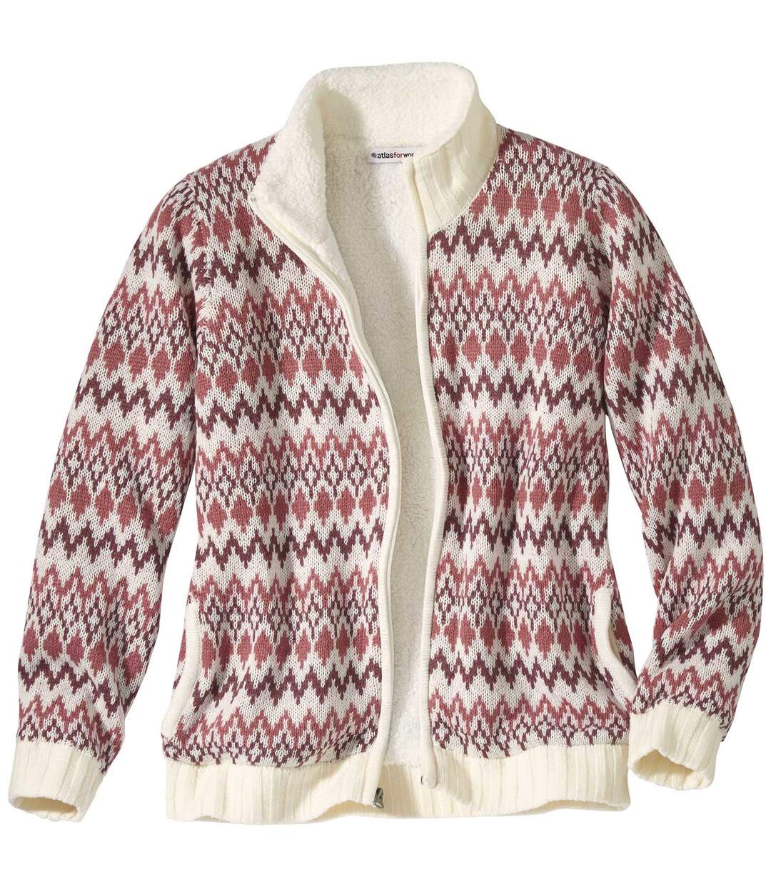 Blouson Tricot Esprit Jacquard Doublé Coral