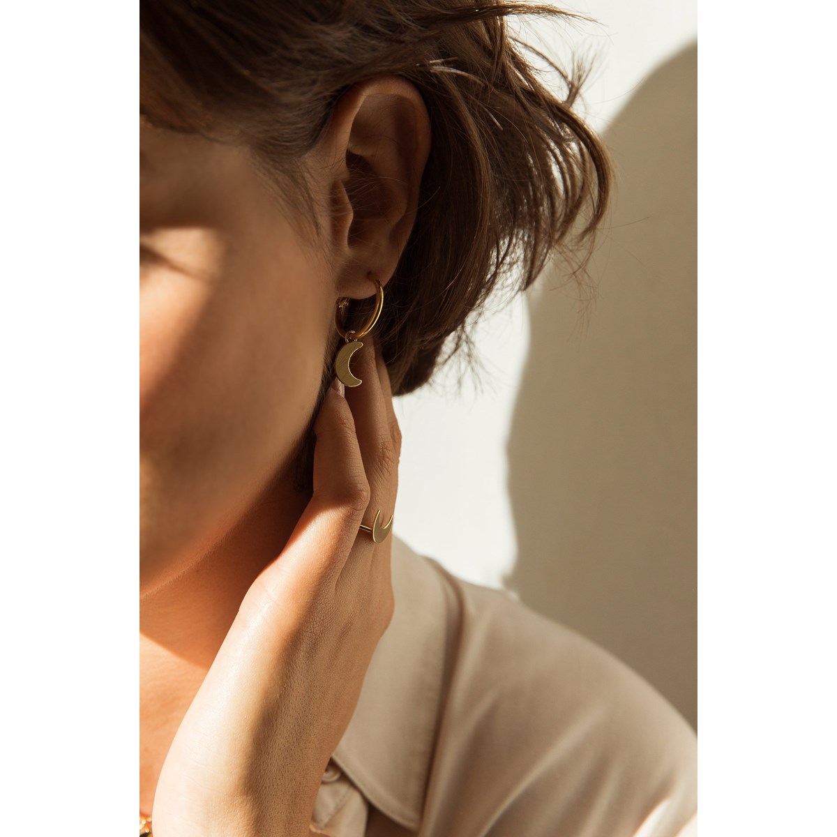bague lune doré à l'or fin - SÉLÉNÉ
