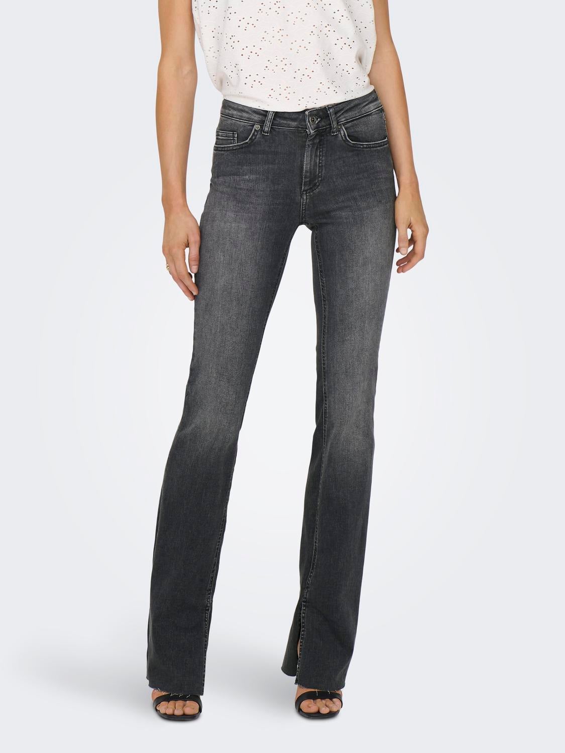 ONLBLUSH Hohe Taille Ausgestellt Jeans Black Denim