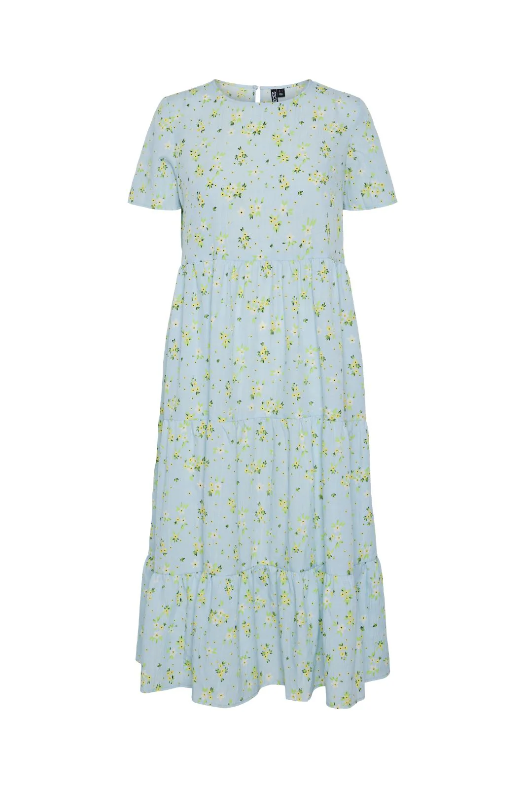 Pieces Pcstella Ss O-Neck Midi Dress 4625014 nantucket breeze white flower