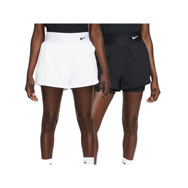 Short tennis femme Nike Court Advantage blanc ou noir