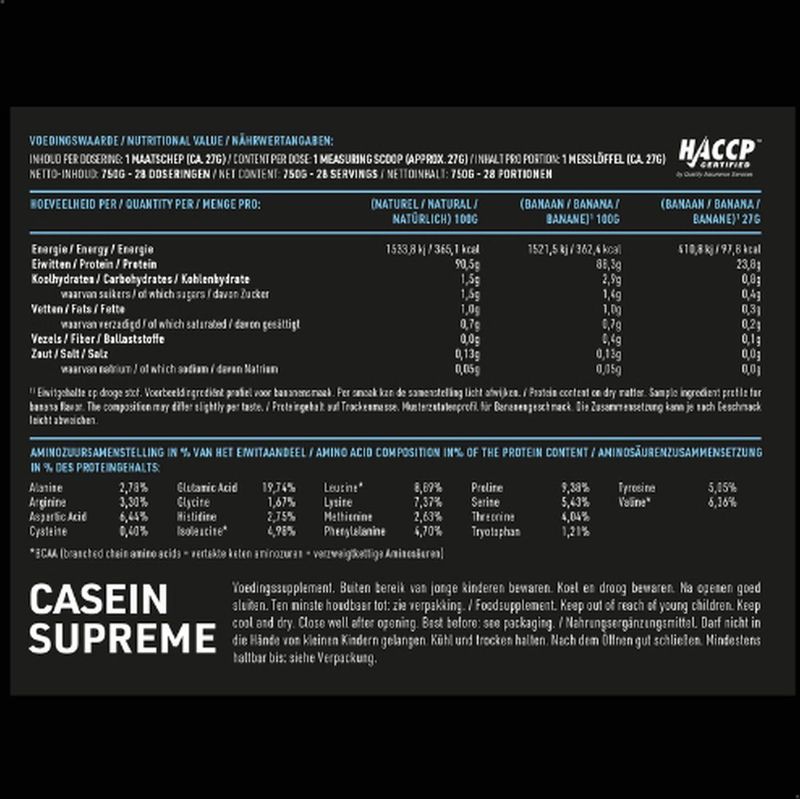PURE - Casein Supreme - Eiwit Shake - Banaan - 750 gram